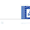Close-up van een blauw etiket met logo en de tekst "Zweckform".