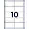 Een wit A4-vel met tien rechthoekige stippellijnmarkeringen voor labels en het grote cijfer 10 in het midden.