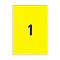 Yellow square with blue '1'.