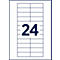 Une feuille blanche contenant 24 étiquettes rectangulaires disposées en deux colonnes.