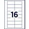 Une feuille rectangulaire avec 16 zones d'étiquettes de taille égale et un grand chiffre 16 au centre.