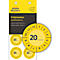 Avery Zweckform testbadges met jaartal 20xx, Ø 30 mm, PVC-folie op papier, geel