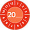 Avery Zweckform testbadges met jaartal 20xx, Ø 30 mm, PVC-folie op papier, rood