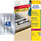 AVERY® Zweckform Typenschildetiketten, rechteckig, f. alle s/w Laserdrucker, 45,7 x 21,2 mm, silbern