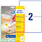 Avery Zweckform label package. Yellow background with product image and blue "2".