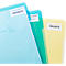 Three colored folders with labels: Offers, To Dos, Projects. Light blue, turquoise, yellow.