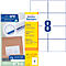 A package of Avery Zweckform universal labels and label sheets with the number 8.