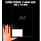 Hand holding a black sheet of paper, with a white label with the text 'A4'.