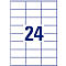 Sheet of 24 rectangular labels, blue-lined, with a large blue "24" in the middle.
