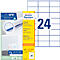 A product photo featuring Avery Zweckform labels. Both the packaging and the labels themselves are visible in the image, marked with the number 24.