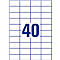 Label sheet with 40 fields; the number 40 in blue in the middle.