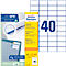 Pack of 40 Avery Zweckform universal labels, plus a block of labels and text, including 'ultragrip' and 'Marketing'.