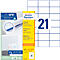 Sheets with labels next to a product package from Avery Zweckform. Product designations are on the package.