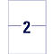 A white rectangle with a blue border, with the blue number 2 in the middle. Horizontal blue line divides the rectangle.