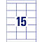 White sheet with a blue grid, the number 15 in the middle.
