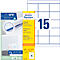 A pack of labels from Avery Zweckform next to a sheet of labels. The packaging says 'Universal-Labels' and 'ultragrip'.