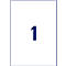 Blue number 1 on white background, blue border.