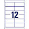 Sticker with 12 fields, blue lines on white background, blue number 12.