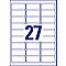 Sheet of 27 rectangular labels. The number 27 is large and blue, placed in the center.