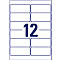 A white label with 12 numbered fields in a blue frame, number "12" in blue placed centrally.