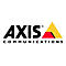 Das Firmenlogo von Axis Communications, bestehend aus schwarzem Schriftzug und einem gelb-roten Dreieck.