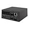 Schwarzer Netzwerk-Switch mit Anschlüssen für Kameras, Audio und Netzwerk. Beschriftungen: CAM 1-4, Audio In, PWR, PoE, RS485.