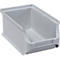 Bac de rangement en plastique gris, vide et robuste.