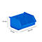 Bac de rangement ouvert bleu avec cloison, dimensions indiquées 51 mm, 91 mm et 102 mm.
