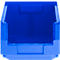 Bac de rangement bleu en plastique pour organiser les petites pièces.
