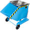 Bac à copeaux basculant Bauer SKW-ET 400, acier, bleu, L 1320 x P 900 x H 1090 mm, 400 l, jusqu'à 300 kg, roulettes, basculement manuel, avec poches d'entrée