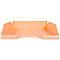 Bac en plastique orange clair conçu pour contenir du papier.
