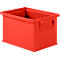 Bac à empiler série 14/6-4 - polypropylène - L 210 x l. 150 x H 123 mm - 2,5 L - poignées encastrées - rouge