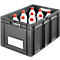 Bac à empiler série EF 6320 - en plastique recyclé - 63,7 L - poignées ouvertes - gris fer