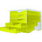 Bac à tiroirs styro® styroswing NEONline, 5 tiroirs, blocage de l'ouverture &amp; poignée encastrée, empilable, L 270 x P 340 x H 255 mm, polystyrène, transparent-jaune-néon