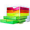 Bac à tiroirs styro® styroswing NEONline, 5 tiroirs, blocage de l'ouverture &amp; poignée encastrée, empilable, L 270 x P 340 x H 255 mm, polystyrène, transparent-multicolore