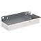 Bac de rangement pour armoires à produits de nettoyage FS, tôle d'acier aluminium blanc RAL 9006, L 135 x P 320 x H 55 mm
