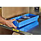 Bac de rayonnage RK 400, polystyrène, L 408 x l. 162 x H 66 mm, 8 compartiments, pour étagère de 400 mm de profondeur, bleu