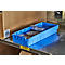 Bac de rayonnage RK 400, polystyrène, L 408 x l. 162 x H 66 mm, 8 compartiments, pour étagère de 400 mm de profondeur, bleu