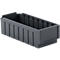 Bac de rayonnage RK 421, polypropylène, L 408 x l. 162 x H 115 mm, 8 compartiments, pour étagère de 400 mm de profondeur, gris acier, plastique recyclé, set de 16 pièces 