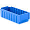 Bac de rayonnage RK 421, polystyrène, L 408 x l. 162 x H 115 mm, 8 compartiments, pour étagère de 400 mm de profondeur, bleu
