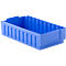 Bac de rayonnage RK 521B, polystyrène, L 490 x l. 243 x H 115 mm, 10 compartiments, pour étagère de 500 mm de profondeur, bleu
