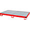 Bac de rayonnage type RW/RW 2200-1, avec caillebotis, rouge RAL3000