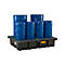 Bac de récupération PALETTE-PE 425/4 CEMO - pour 2 palettes Euro - 425 litres - pour fûts de 4 x 200 l - L 1670 x l. 1270 x H 360 mm – avec caillebotis en acier
