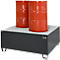 Bac de rétention 100 - acier - L 1460 x l. 1460 x H 630 mm - pour 1 container de 1000 L - caillebotis galvanisé - anthracite RAL 7016 - Schäfer Shop Pure