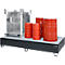 Bac de rétention 1000-2 - acier - L 2650 x l. 1300 x H 435 mm - pour 2 containers de 1000 L - caillebotis galvanisé - anthracite RAL 7016 - Schäfer Shop Pure