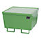 Bac de rétention BAUER AM-1, avec caillebotis, acier, 215 l, L 800 x P 800 x H 545 mm, vert