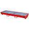 Bac de rétention BAUER AM-4/B, avec grille, acier, 233 l, L 2400 x P 800 x H 285 mm, rouge