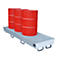 Bac de rétention BAUER AM-4/B, avec grille, en acier, 233 l, L 2400 x P 800 x H 285 mm, galvanisé