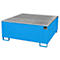 Bac de rétention BAUER AW 1000/PE avec grille, 1000 l IBC, L 1475 x P 1475 x H 625 mm, bleu