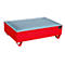 Bac de rétention BAUER AW-2/PE avec grille, 210 l, L 1215 x P 815 x H 365 mm, rouge